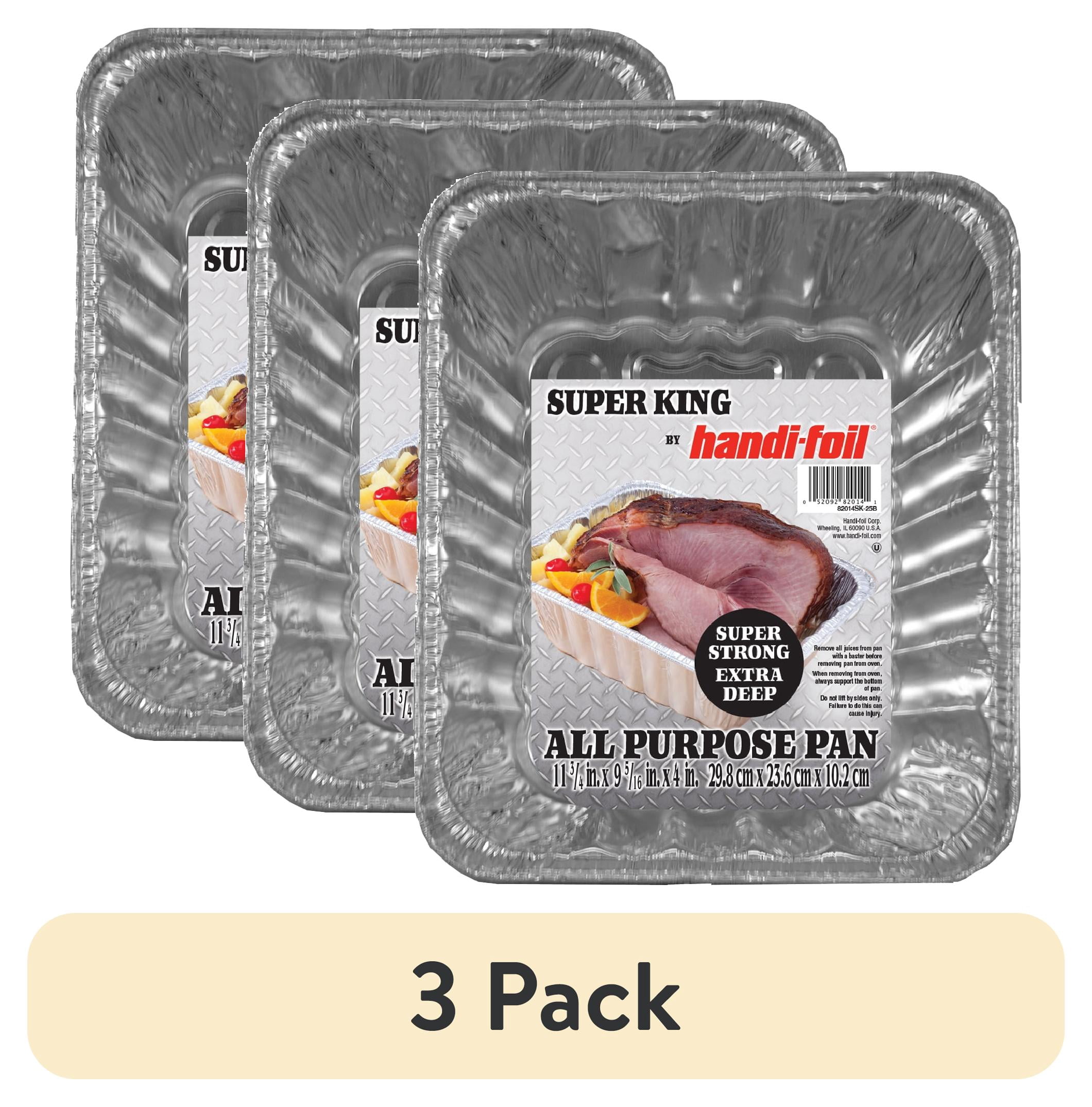 (3 pack) Handi-Foil 11.75" x 9.31" Super King Aluminum Foil All Purpose Pan (1 Pack)