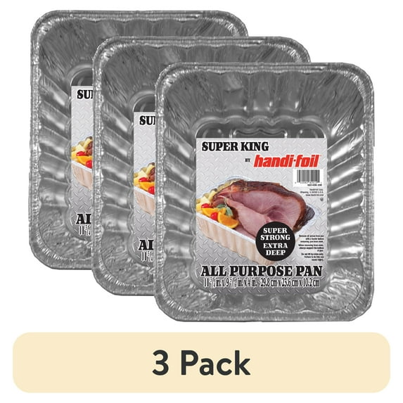 (3 pack) Handi-Foil Super King Aluminum Foil All Purpose Pan, 1 Count