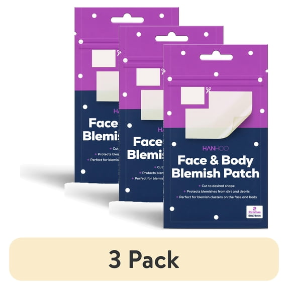 (3 pack) Hanhoo Face and Body Blemish Patch with Hydrocolloid, Non Medicated, Acne Treatment for All Skin Types, 2Ct.