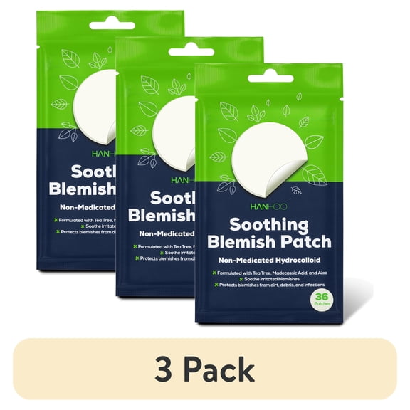 (3 pack) Hanhoo Soothing Aloe Acne Patch with Tea Tree Oil and Hydrocolloid - 36 Count