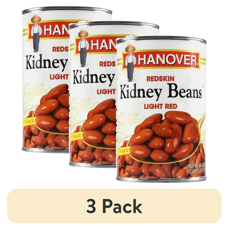 3 pack) Hanover Redskin Kidney Beans Light Red, 40.5 oz Can