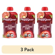 (3 pack) Happy Baby Clearly Crafted, Stage 2 Organic Baby Food, Apples, Guavas & Beets, 4 oz. Pouch
