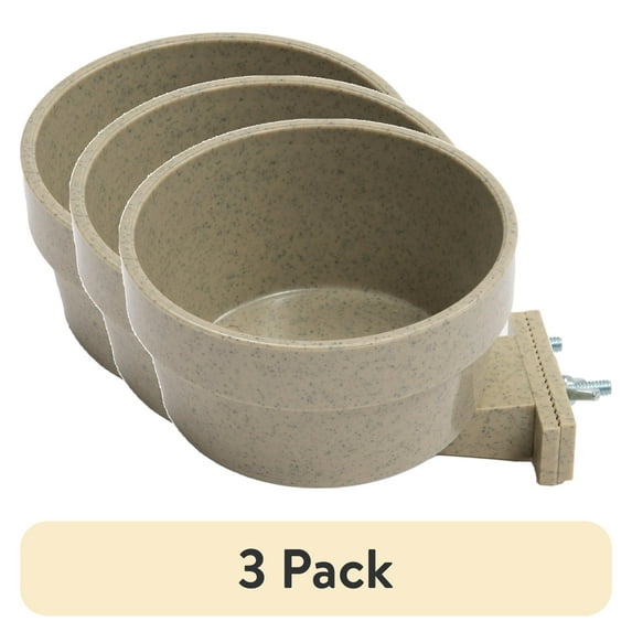 (3 pack) Happy Home Pet Products Dog Crate Bowl 20 oz. Large Dogs, Granite, 1 Count