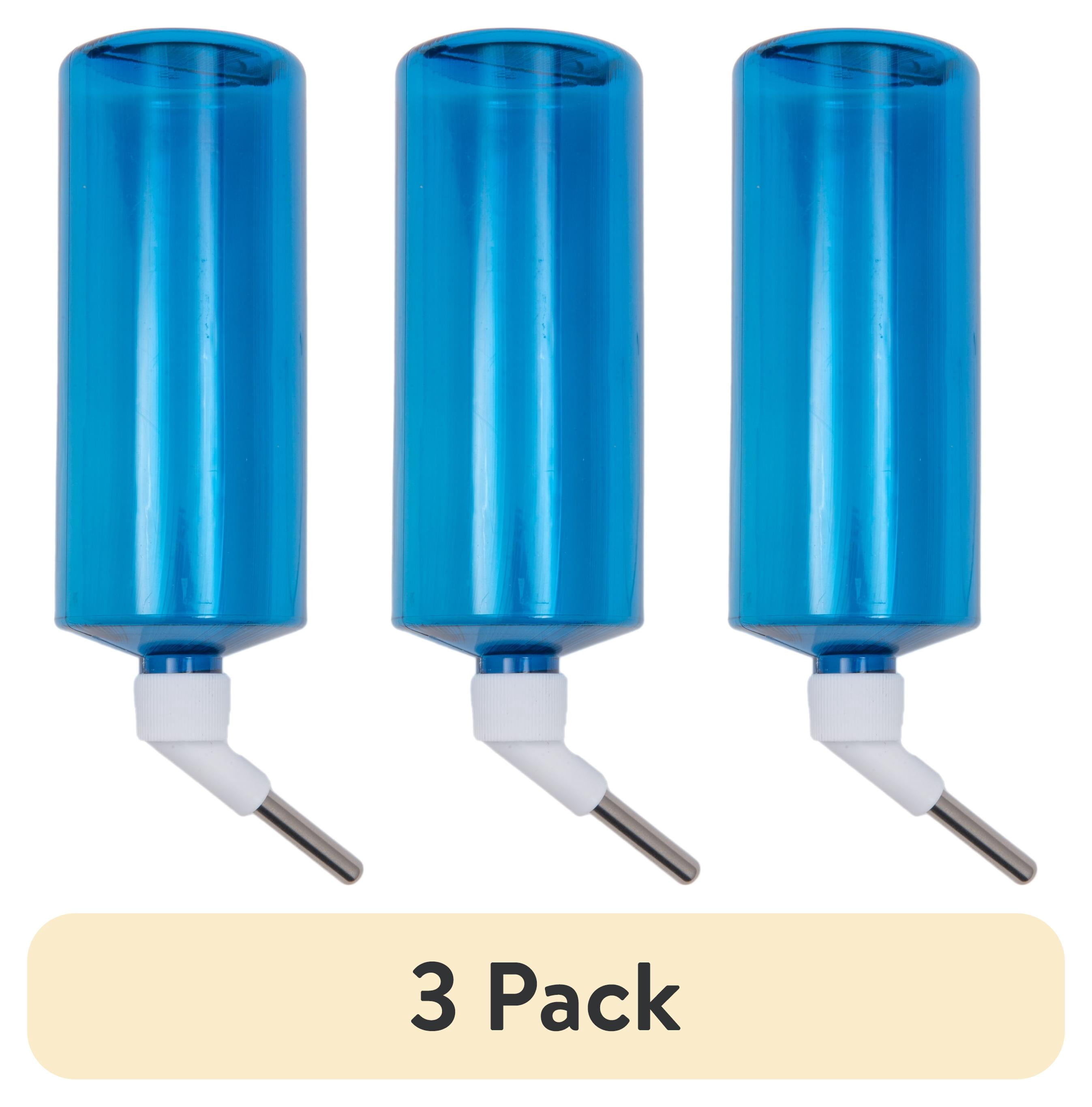 (3 pack) Happy Home Pet Products Small Animal Water Bottle, Blue, 32oz.