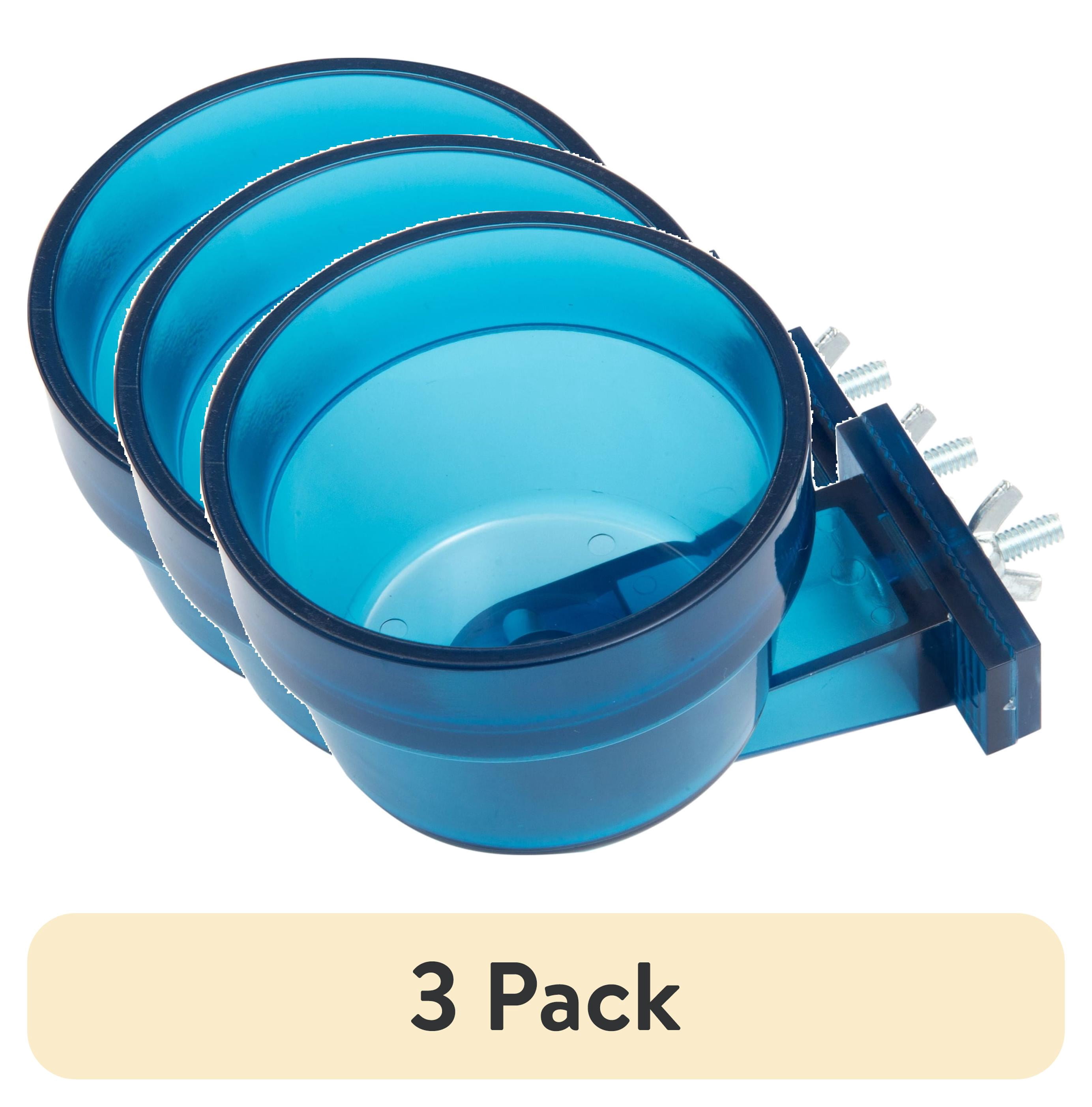 (3 pack) Happy Home Quick Lock Pet Bowl - 10oz, Blue, Small Animals & Birds