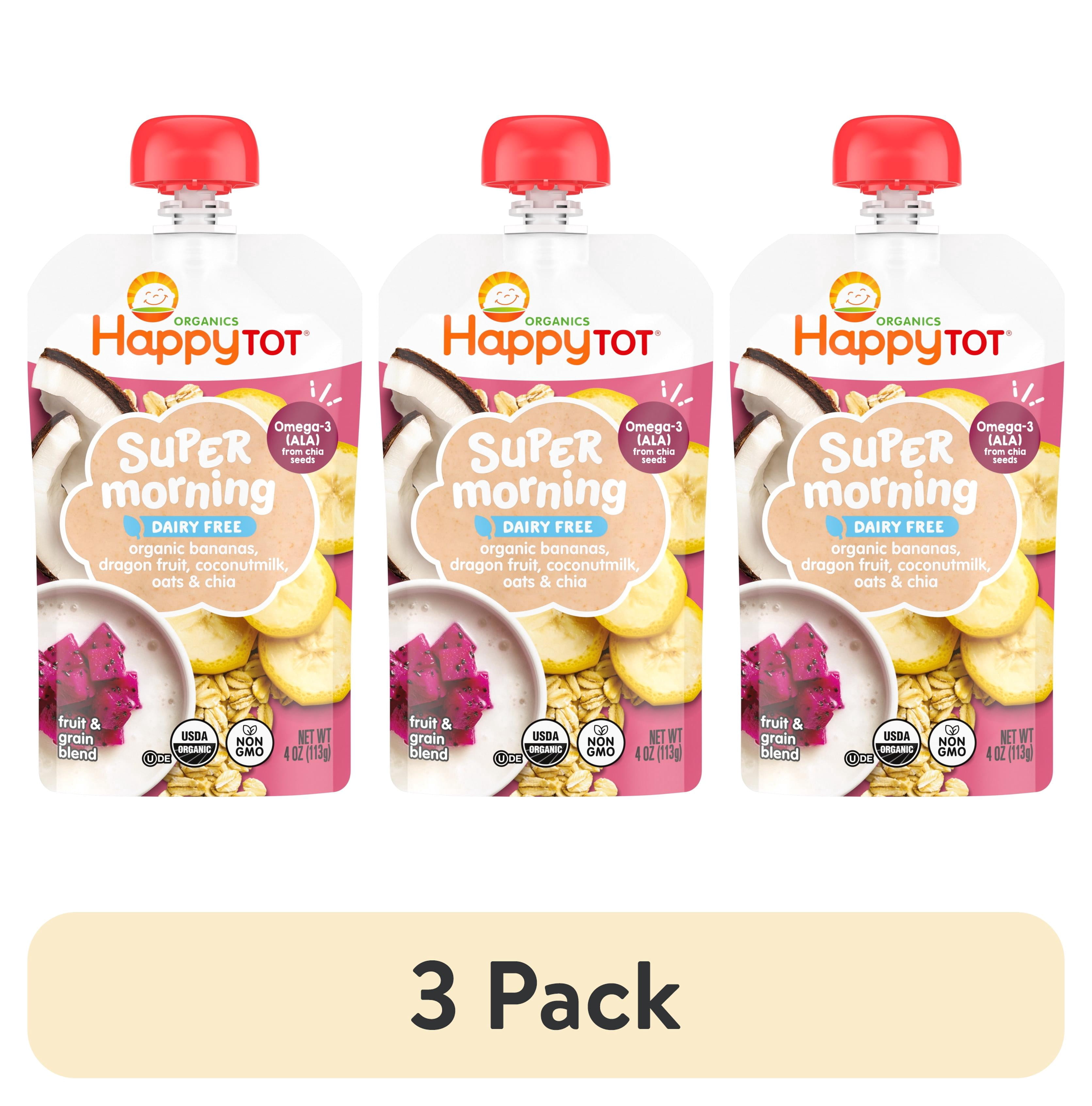 (3 pack) Happy Tot, Stage 4 Baby Food, Bananas & Dragonfruit, 4 oz. Pouch