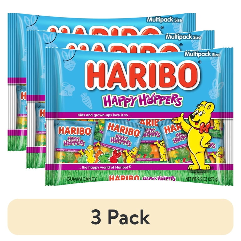 3 pack) HARIBO Happy Hoppers Easter Assorted Shapes and Flavors