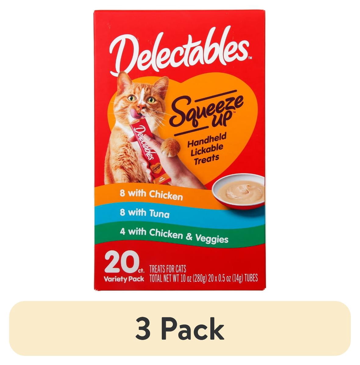Hartz Delectables Squeeze Up Catnip Variety Pack - Creamy Lickable Cat Treats, 20 Tubes