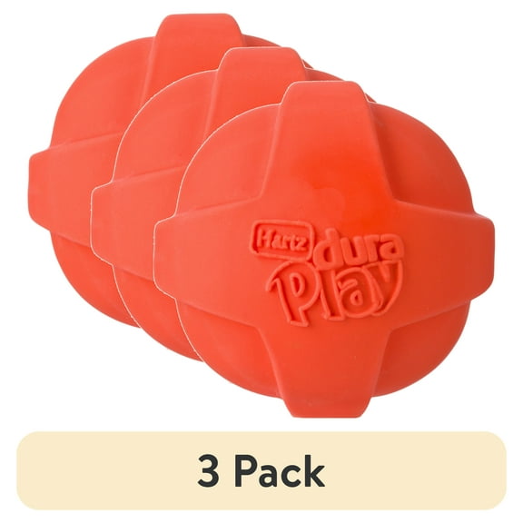 (3 pack) Hartz Dura Play Ball Dog Toy, Medium, Latex, Color May Vary