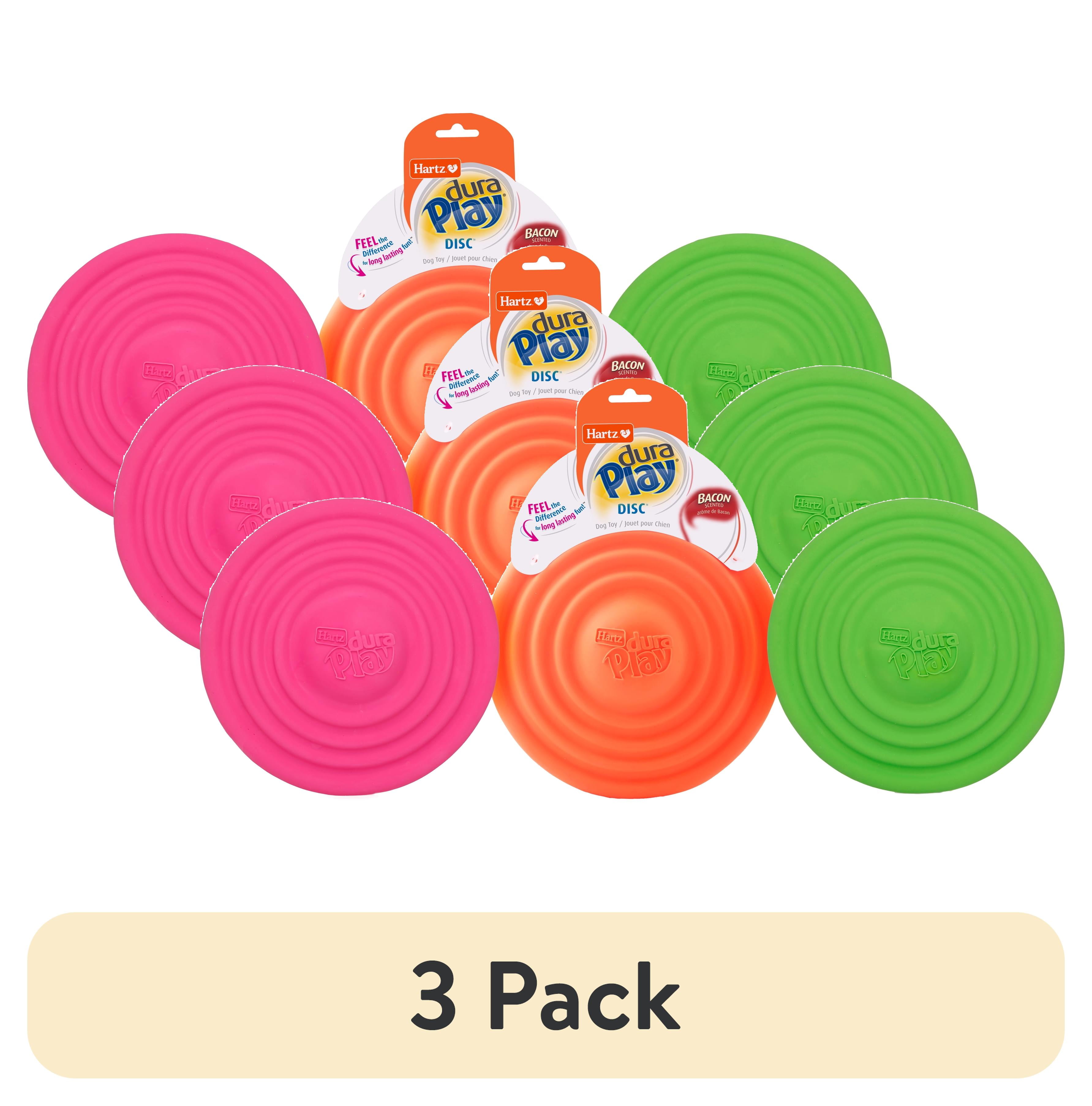 (3 pack) Hartz Dura Play Disc Bacon Scented Dog Toy, Latex, 1 Count