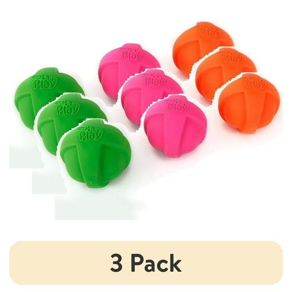 (3 pack) Hartz Dura Play Large Ball Dog Toy with Bacon Scent and Squeaker, Latex, 3 Pack