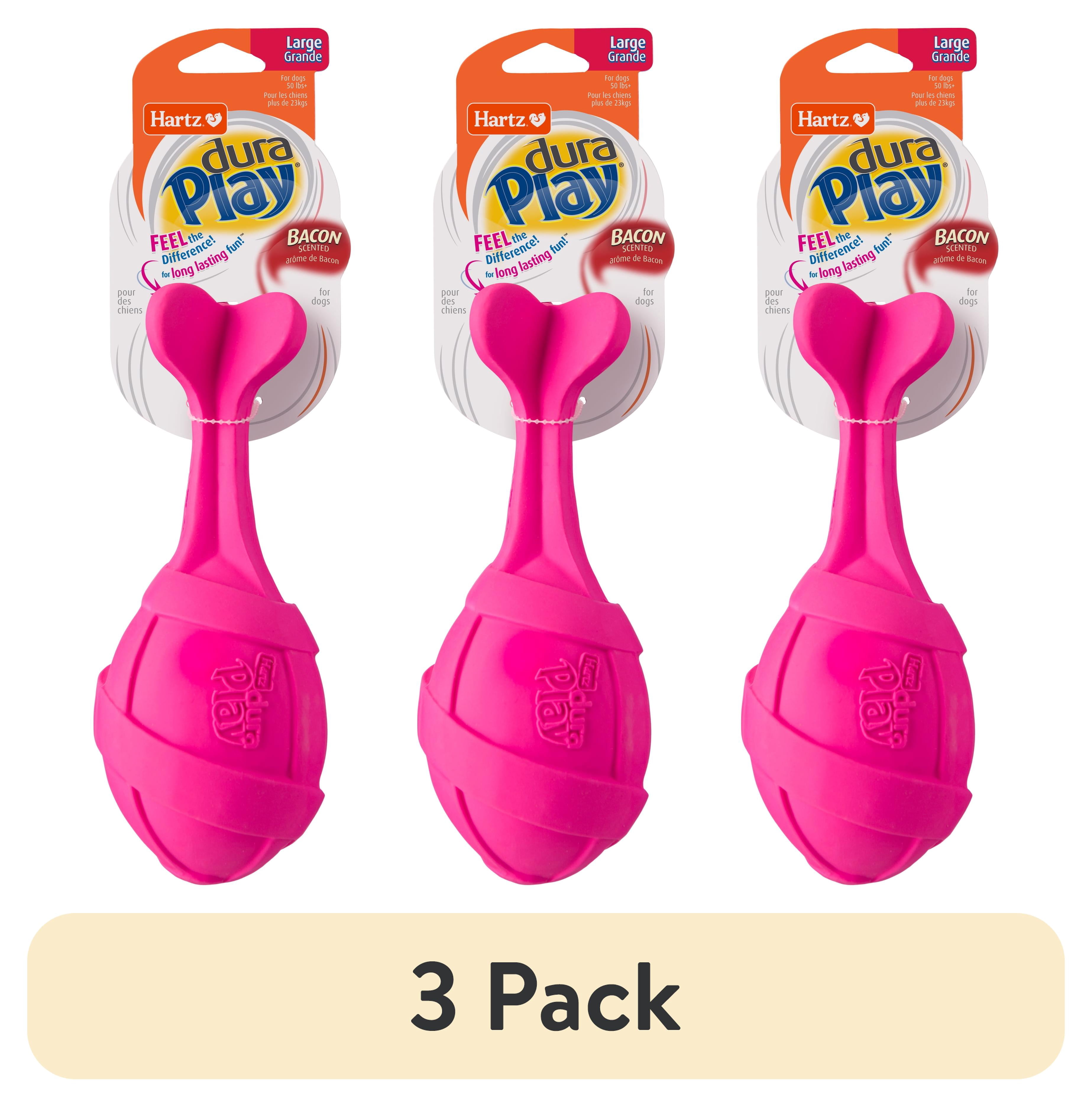 (3 pack) Hartz Dura Play Rocket Dog Toy, Large, Latex, Color May Vary