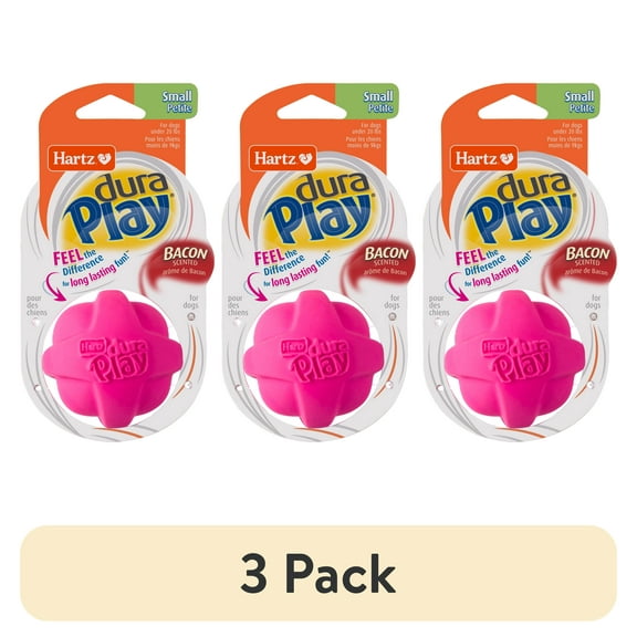 (3 pack) Hartz Dura Play Small Ball Dog Toy, Latex, 1ct