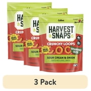 (3 pack) Harvest Snaps Crunchy Loops Sour Cream & Onion 6.4oz Bag