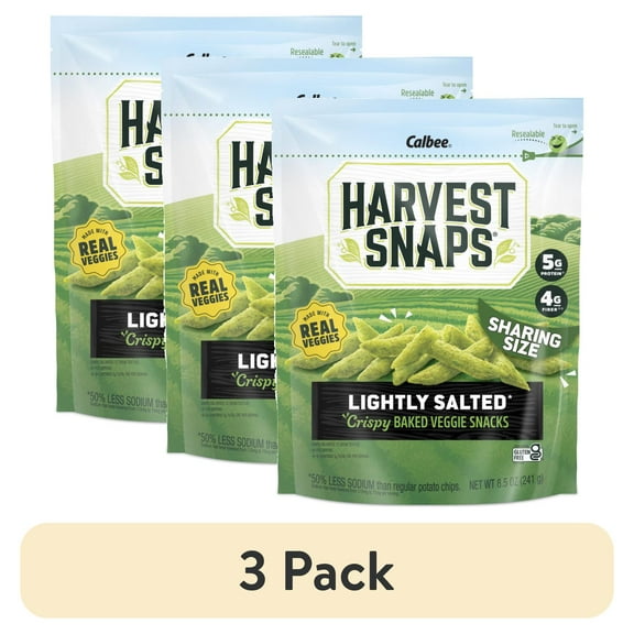 (3 pack) Harvest Snaps Snack Crisps Lightly Salted 8.5 Oz Bag