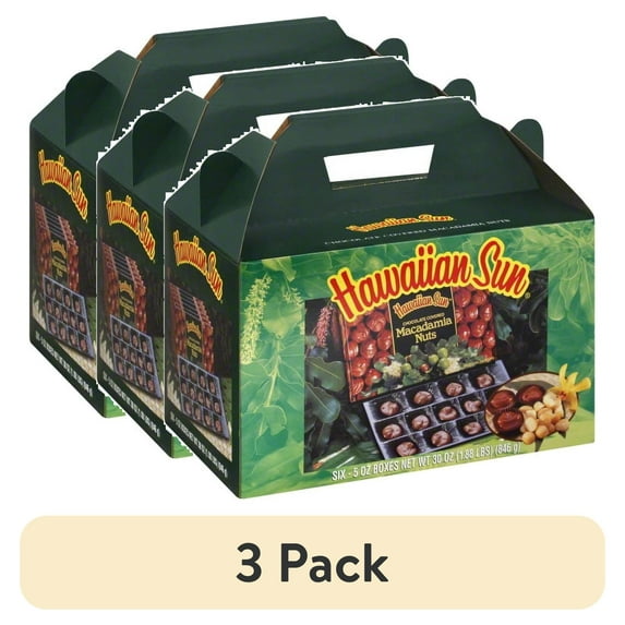 (3 pack) Hawaiian Sun Products Hawaiian Sun Macadamia Nuts, 6 ea