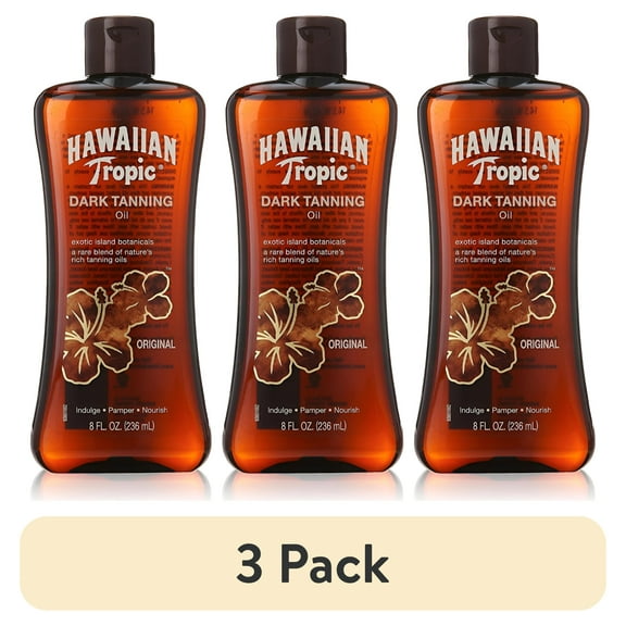 (3 pack) Hawaiian Tropic Dark Tanning Oil Original 8 oz No SPF