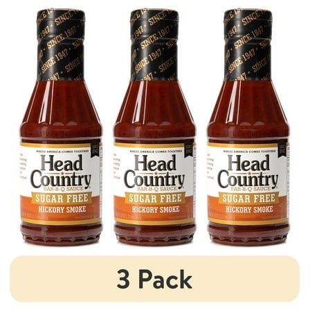 (3 pack) Head Country Bar-B-Q Sugar Free Hickory Smoke Sauce, 20 Ounce, Pack of 1