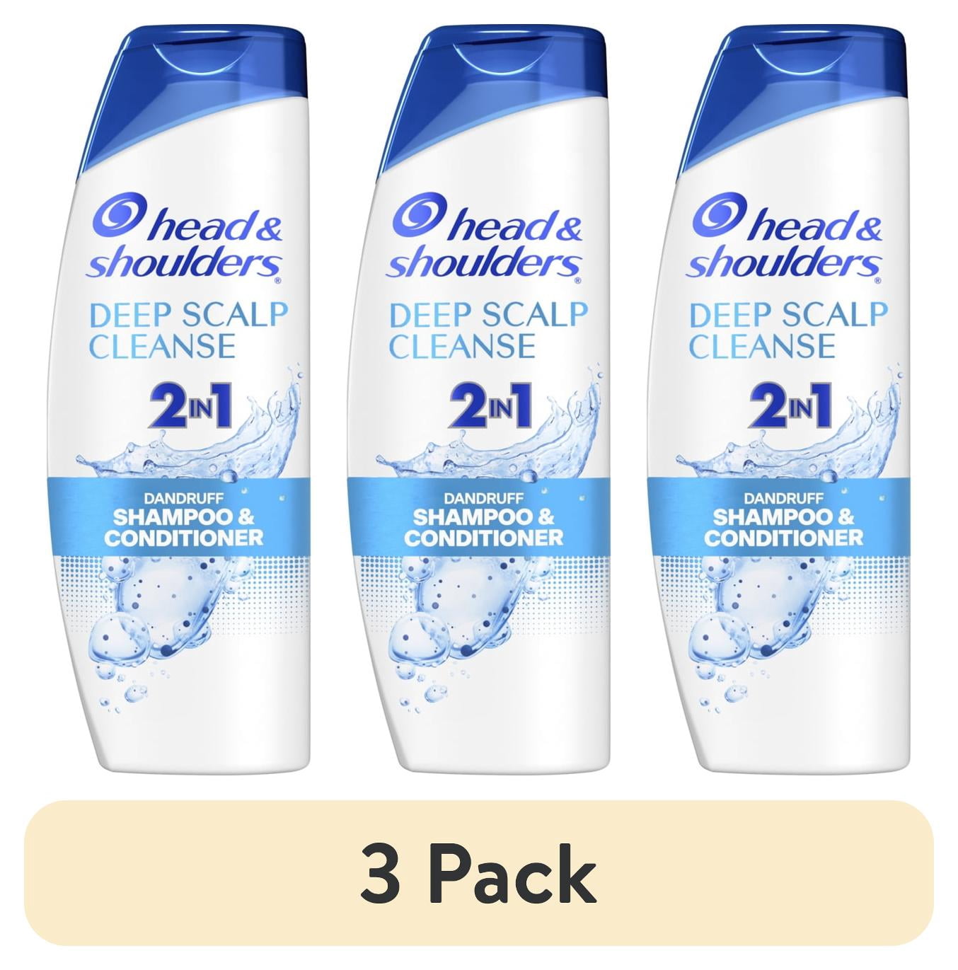 (3 pack) Head & Shoulders 2 in 1 Dandruff Shampoo and Conditioner, Deep Scalp Cleanse, 12.5 oz