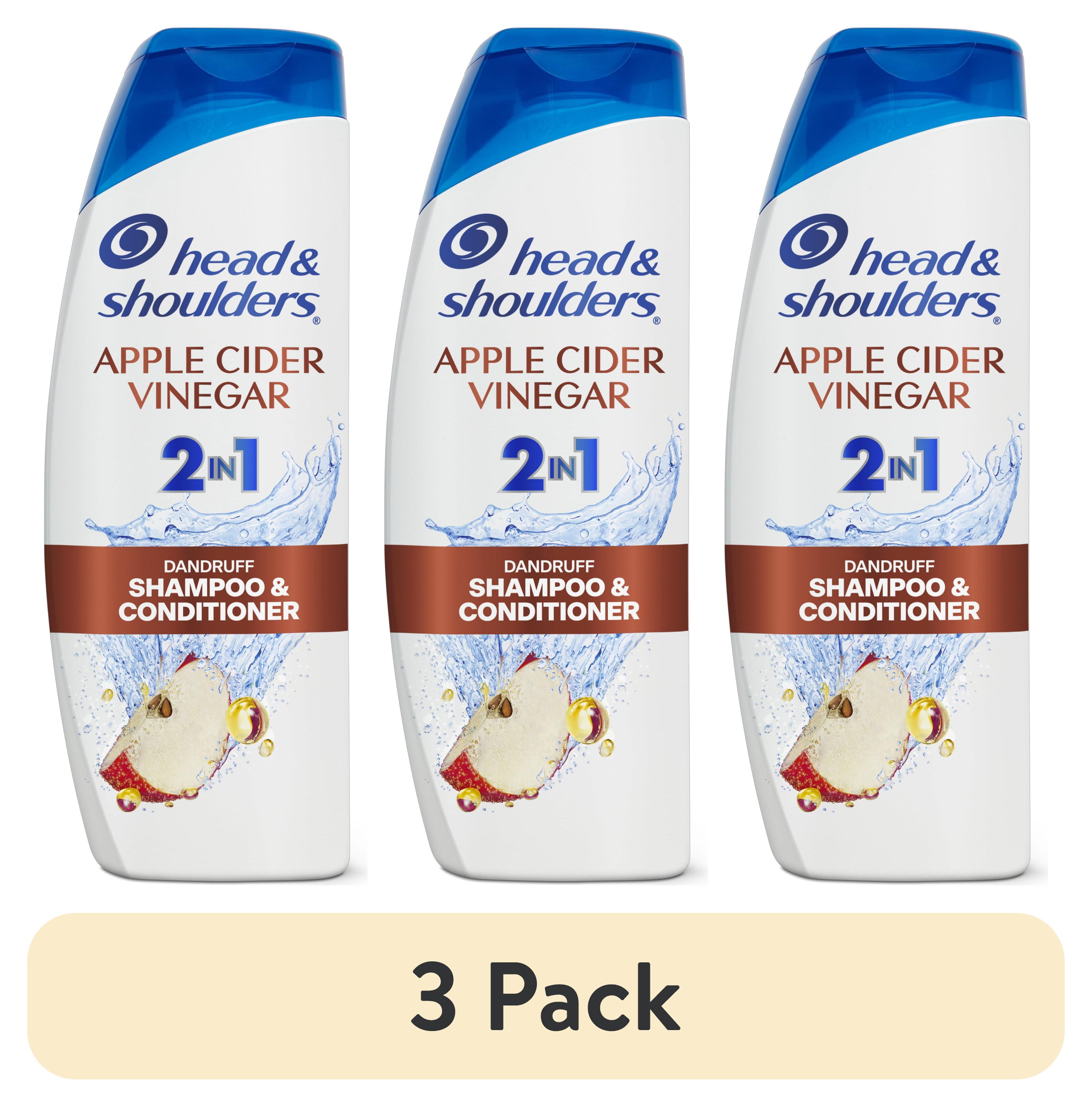 (3 pack) Head and Shoulders 2 in 1 Dandruff Shampoo and Conditioner, Apple Cider Vinegar, 12.5 oz