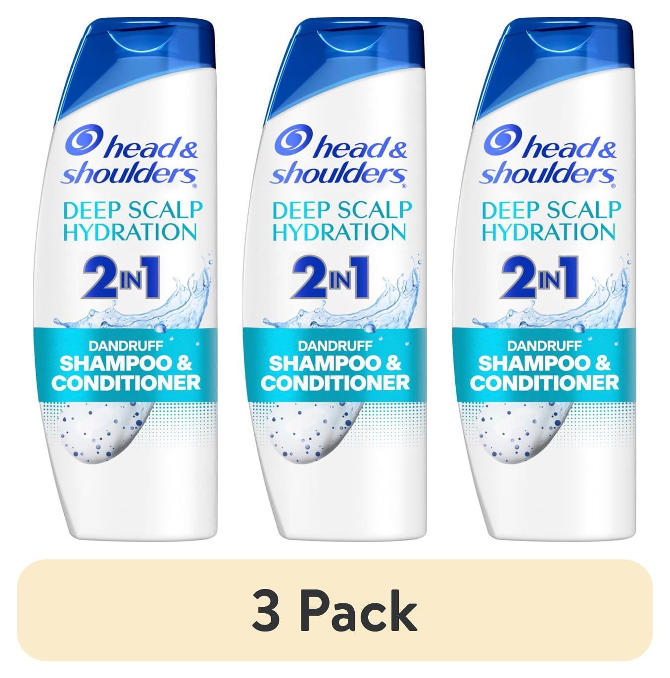 (3 pack) Head and Shoulders 2 in 1 Dandruff Shampoo and Conditioner, Deep Scalp Hydration, 12.5 fl oz