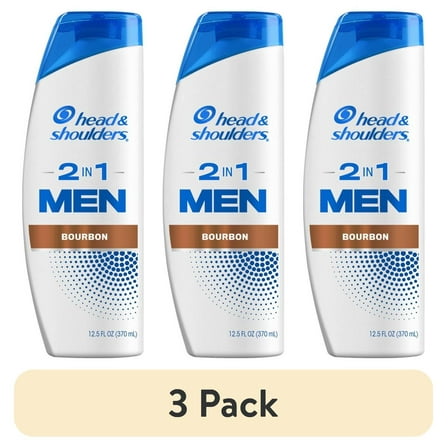 (3 pack) Head and Shoulders Men's Dandruff Shampoo, Bourbon, 12.5 fl oz