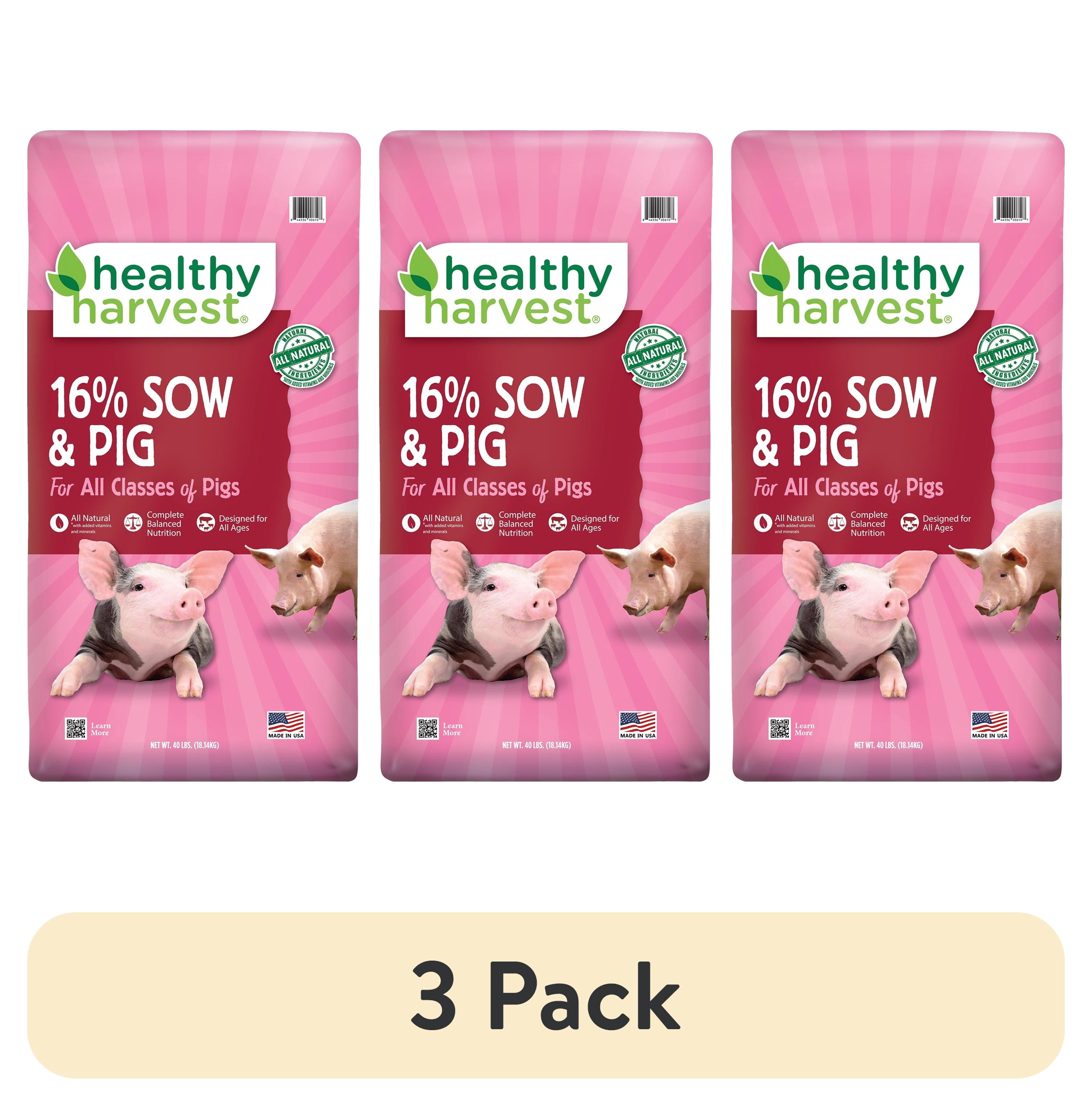 (3 pack) Healthy Harvest 16% Sow & Pig Pellet Feed, 40 lb Bag