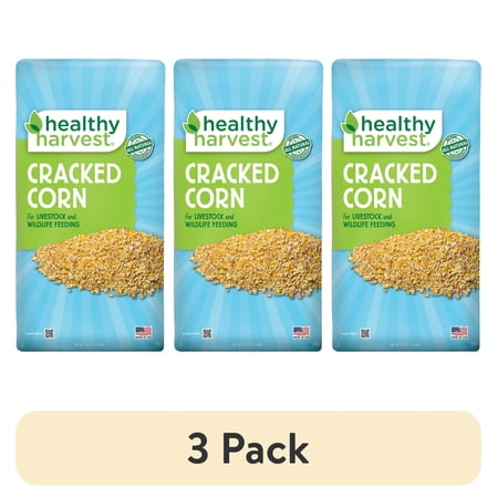 (3 pack) Healthy Harvest 40 lb Bag Cracked Corn for Poultry & Livestock