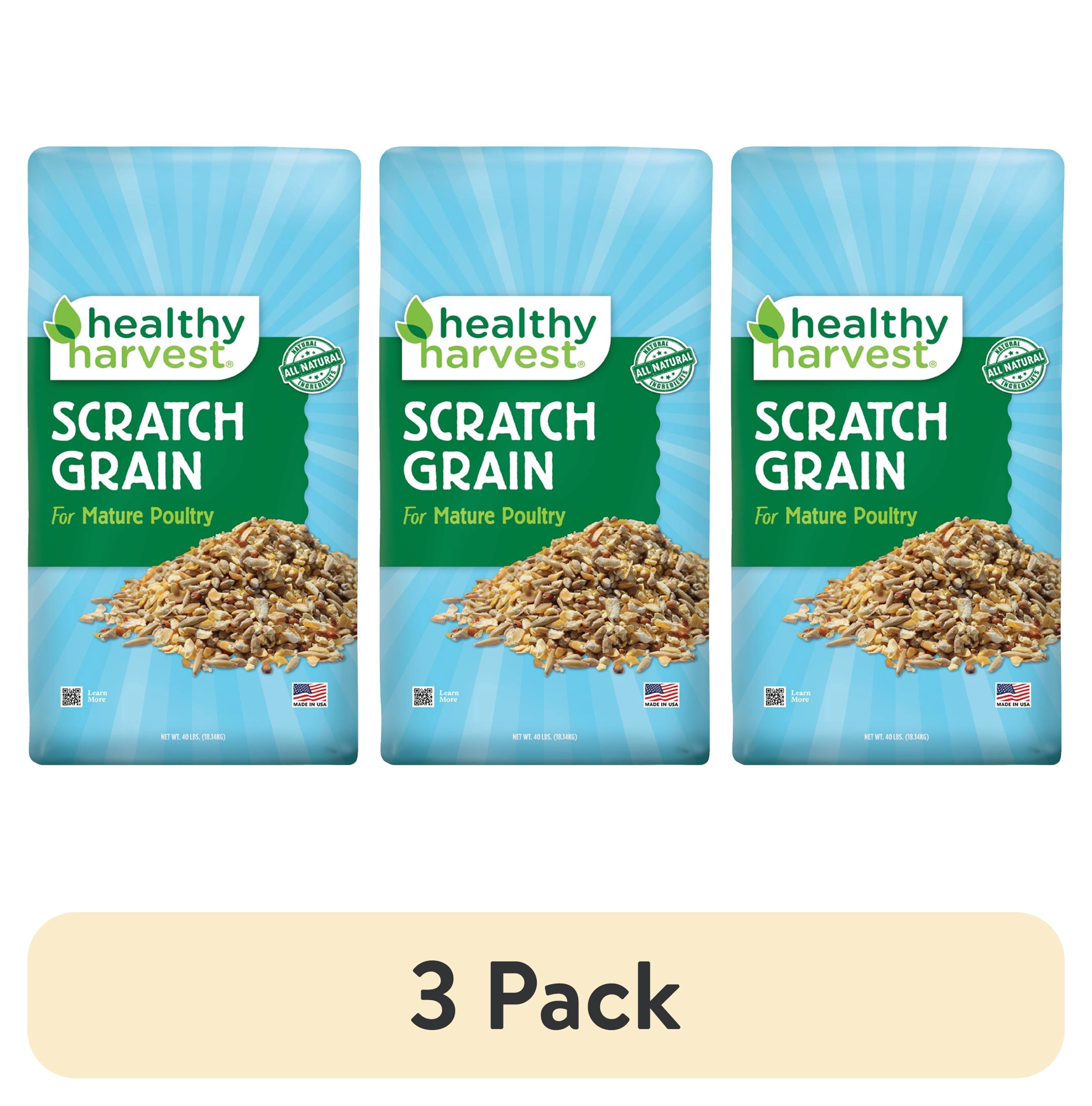 (3 pack) Healthy Harvest Scratch Grain Treat for Mature Chickens, 40 lb Bag