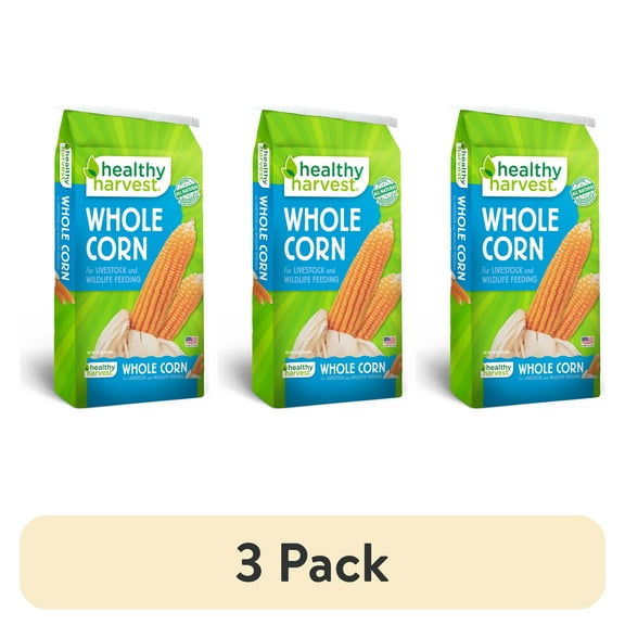(3 pack) Healthy Harvest Whole Corn for Feeding Livestock and Poultry, 40 lb Bag