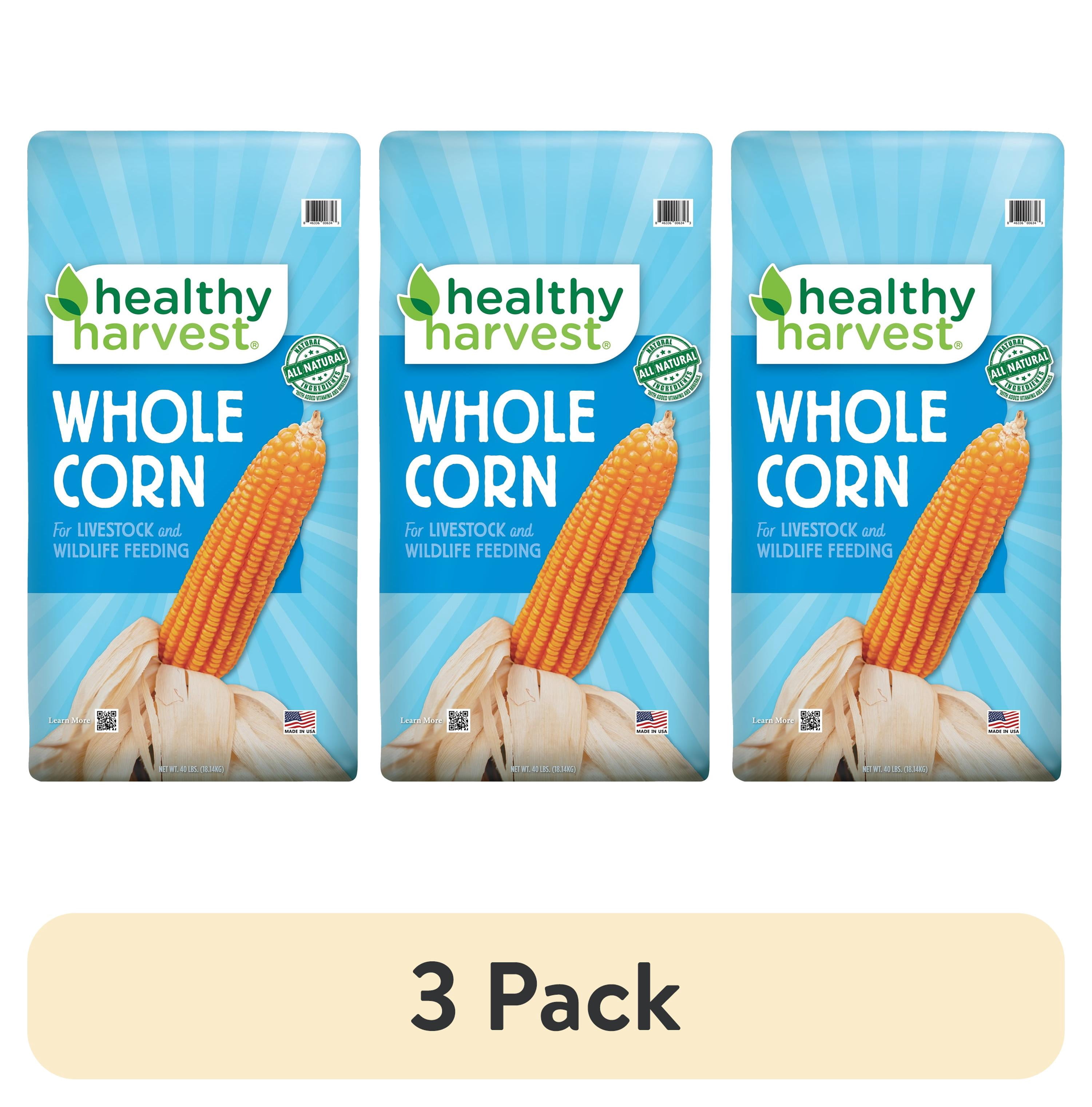 (3 pack) Healthy Harvest Whole Corn for Livestock and Poultry, 40 lb Bag