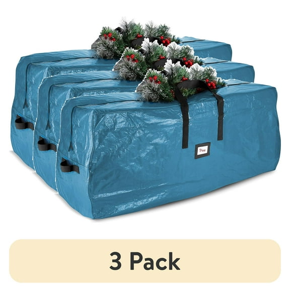 (3 pack) Hearth & Harbor Plastic Christmas Tree Storage Bag with Handles, Fits up to 9 ft Holiday Trees