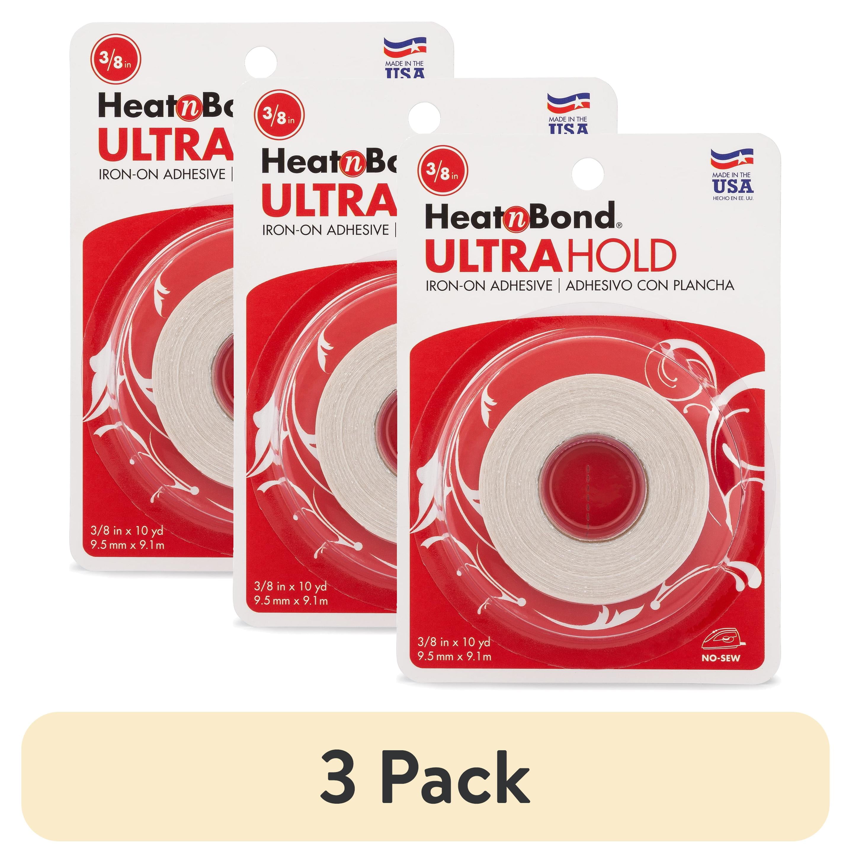 (3 pack) HeatnBond UltraHold Iron-On Clear Adhesive for Fabrics 3/8 inch x 10 yard Roll