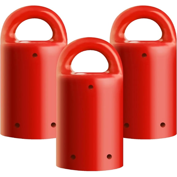 3 pack Heavy-Duty Neodymium Anti-Rust Magnet, Best for Magnetic Stud Finder / Key Organizer / Indoor and Outdoor Multi Uses, Red with Key Ring