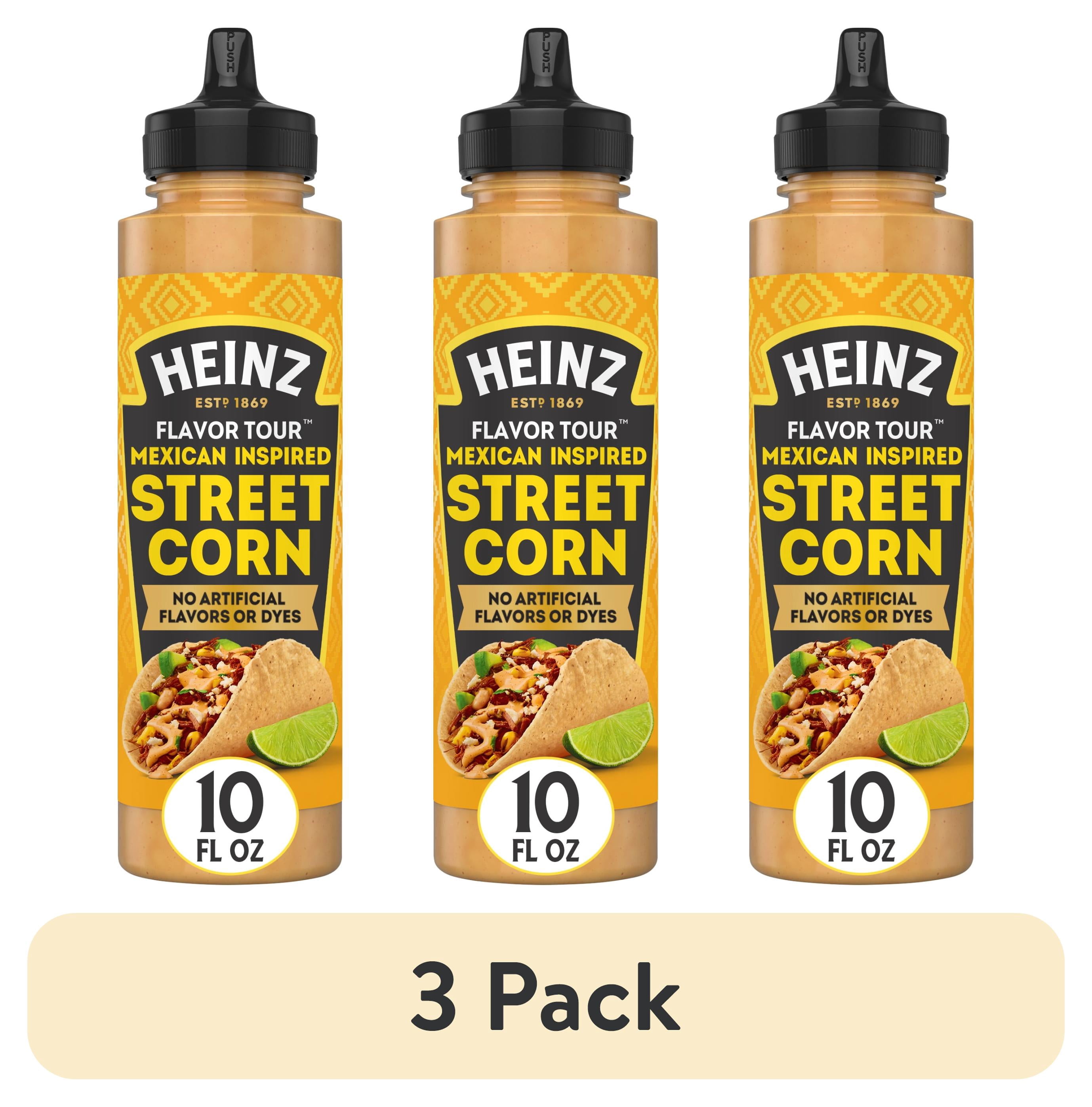 (3 pack) Heinz Flavor Tour Mexican Inspired Street Corn Sauce, 10 fl oz Bottle
