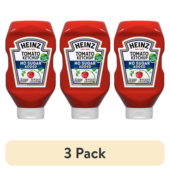 (3 pack) Heinz No Sugar Added Ketchup