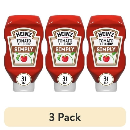 (3 pack) Heinz Simply Tomato Ketchup with No Artificial Sweeteners, 31 oz Bottle