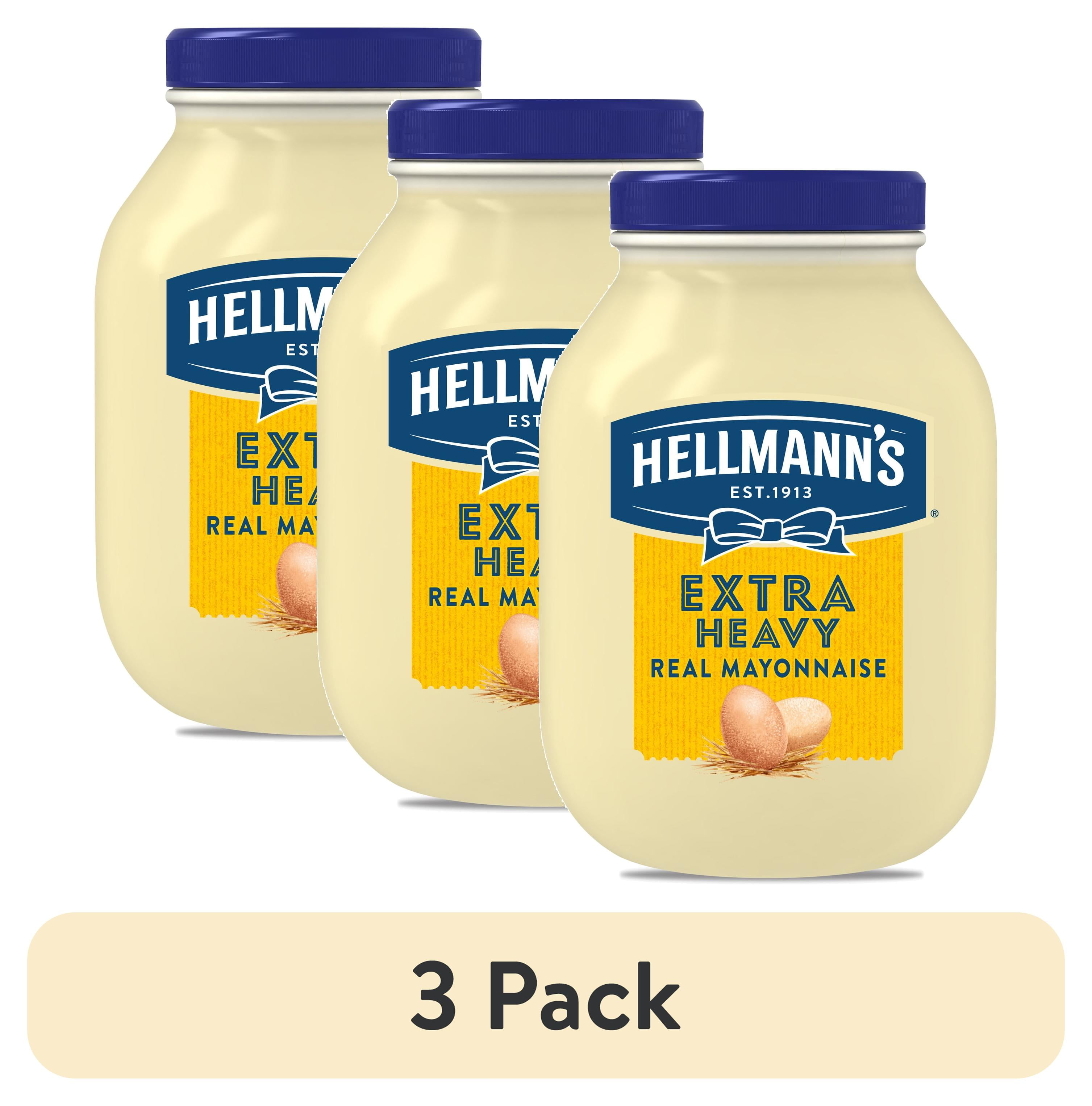 (3 pack) Hellmann's Extra Heavy Real Mayonnaise, Extra Egg Yolk, 1 gallon, 128 oz