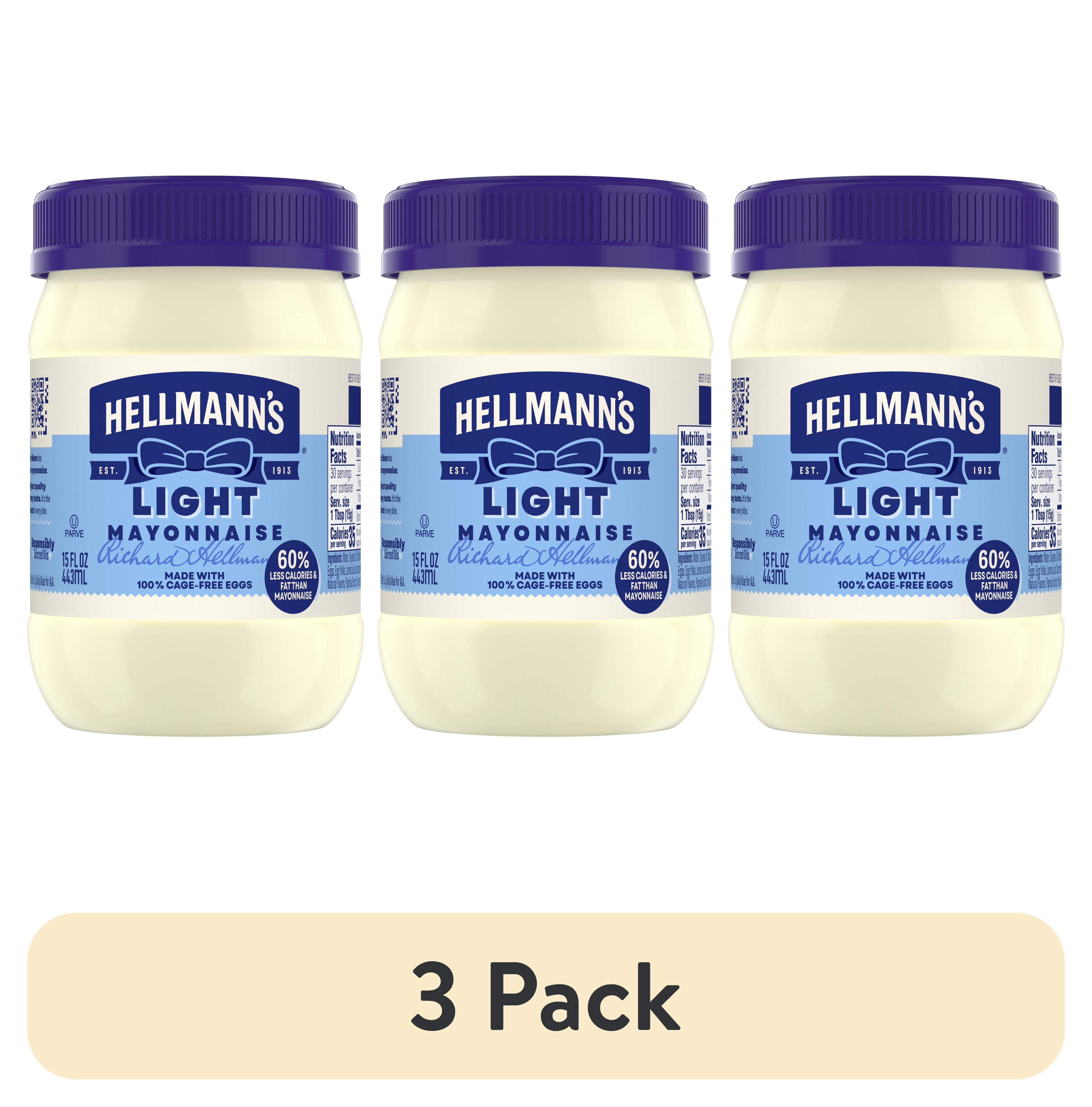 (3 pack) Hellmann's Light Mayonnaise, 15 Fl Oz