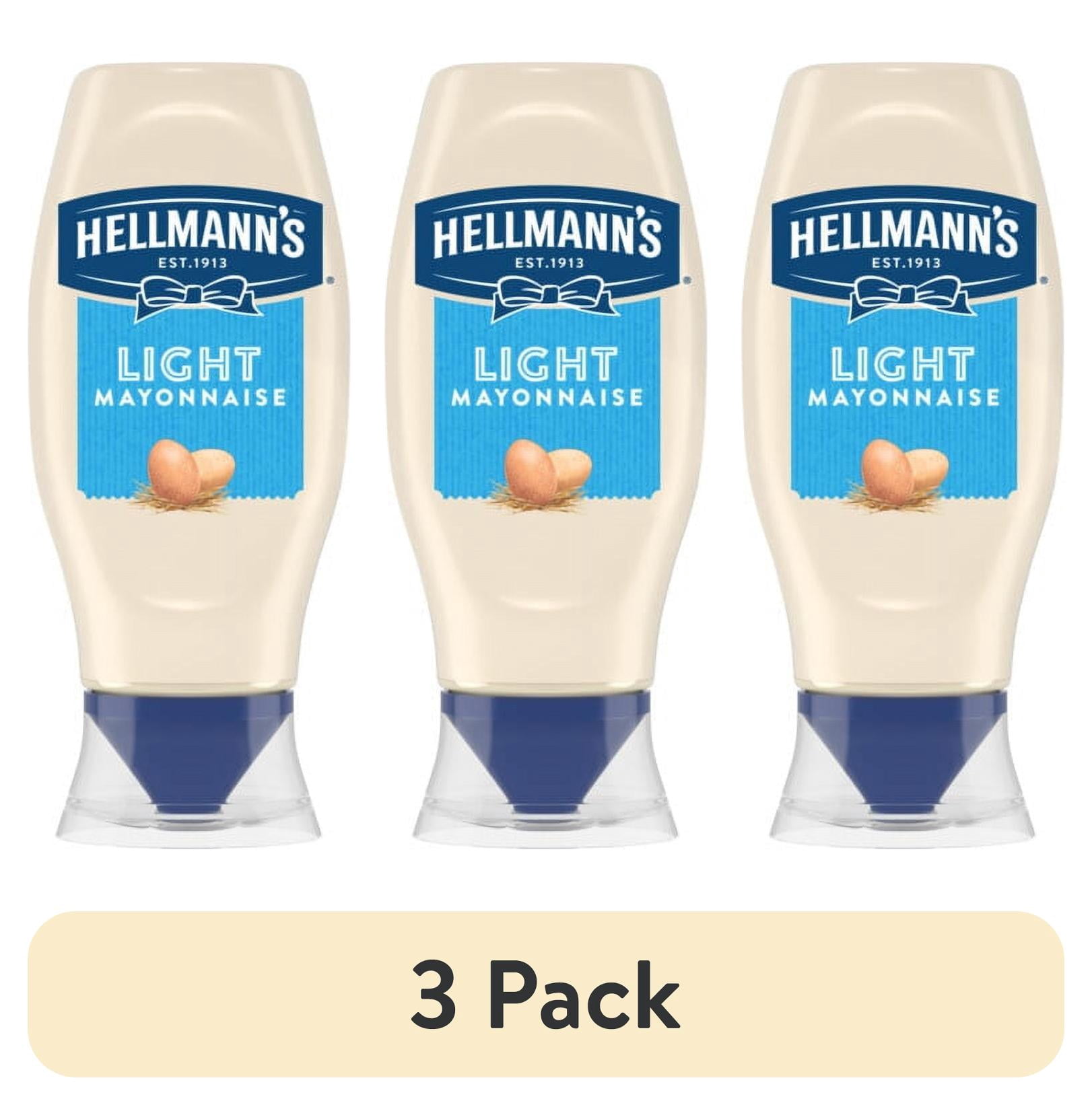 (3 pack) Hellmann's Light Mayonnaise Squeeze Mayo Sandwich Spread 11.5 oz