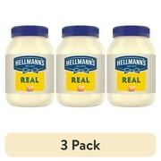 (3 pack) Hellmann's Real Mayonnaise Gluten Free, Sandwich Spread Condiments, 30 fl oz Jar