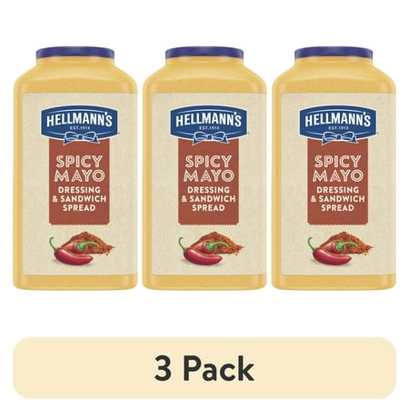 (3 pack) Best Foods Spicy Mayonnaise, Sandwich Spread and Condiment, 1 Gallon, 128 oz