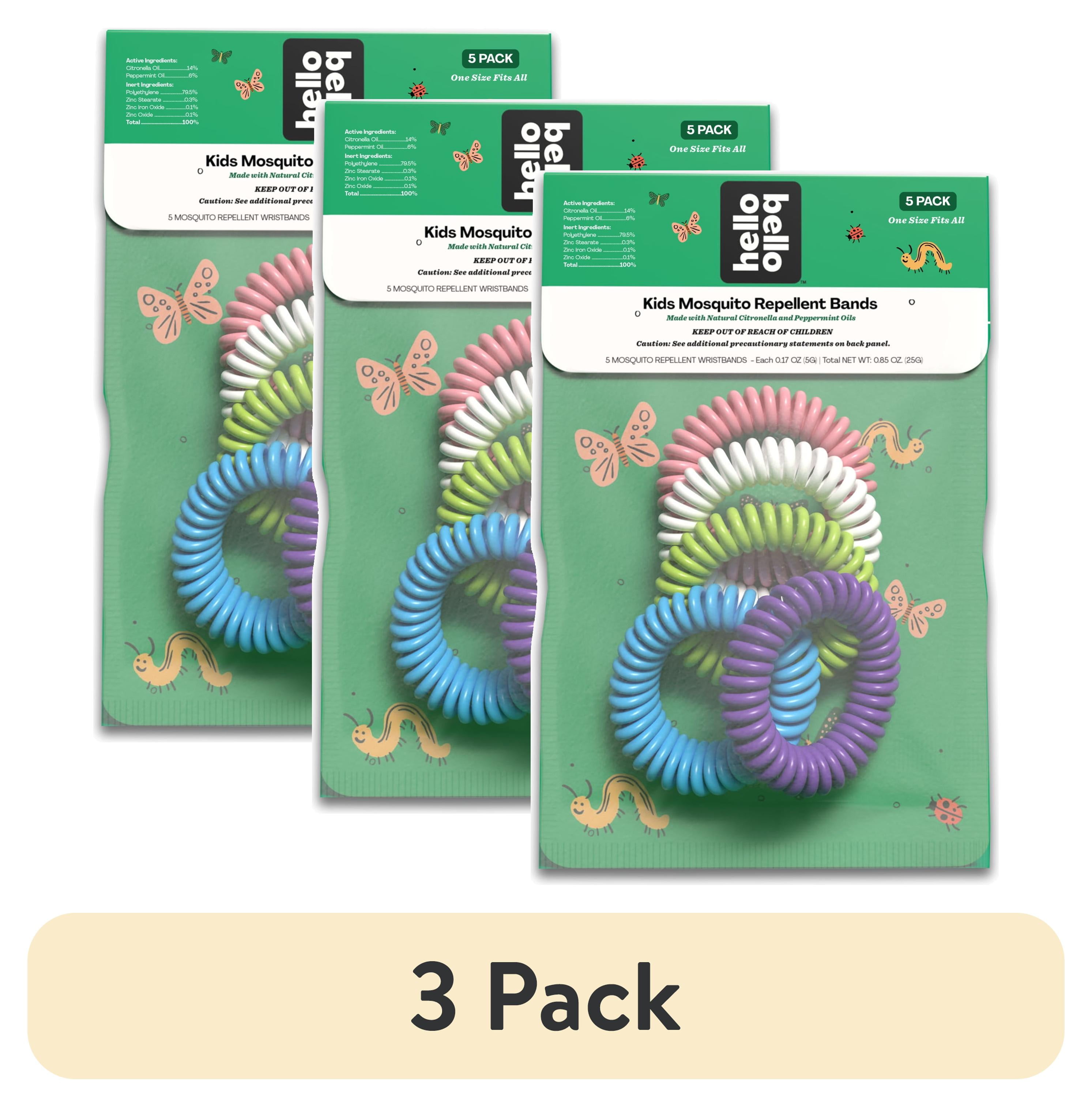 (3 pack) Hello Bello Kids Mosquito Bands with Natural Plant-Based Oils ...