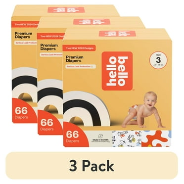 (3 pack) Hello Bello Premium Baby Diapers, Infant Size 3, 66 Count (Select for More Options)