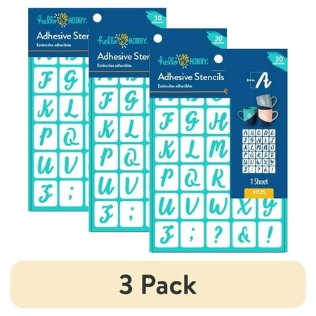 (3 pack) Hello Hobby 0.75" Letter Stencil (30 Count)