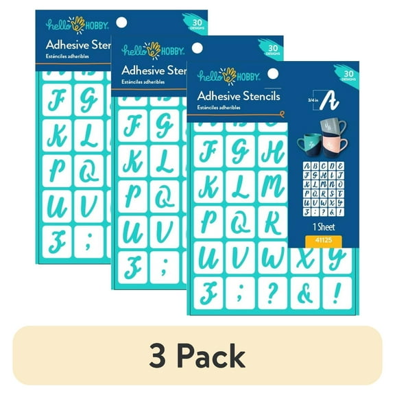 (3 pack) Hello Hobby 0.75" Letter Stencil (30 Count)
