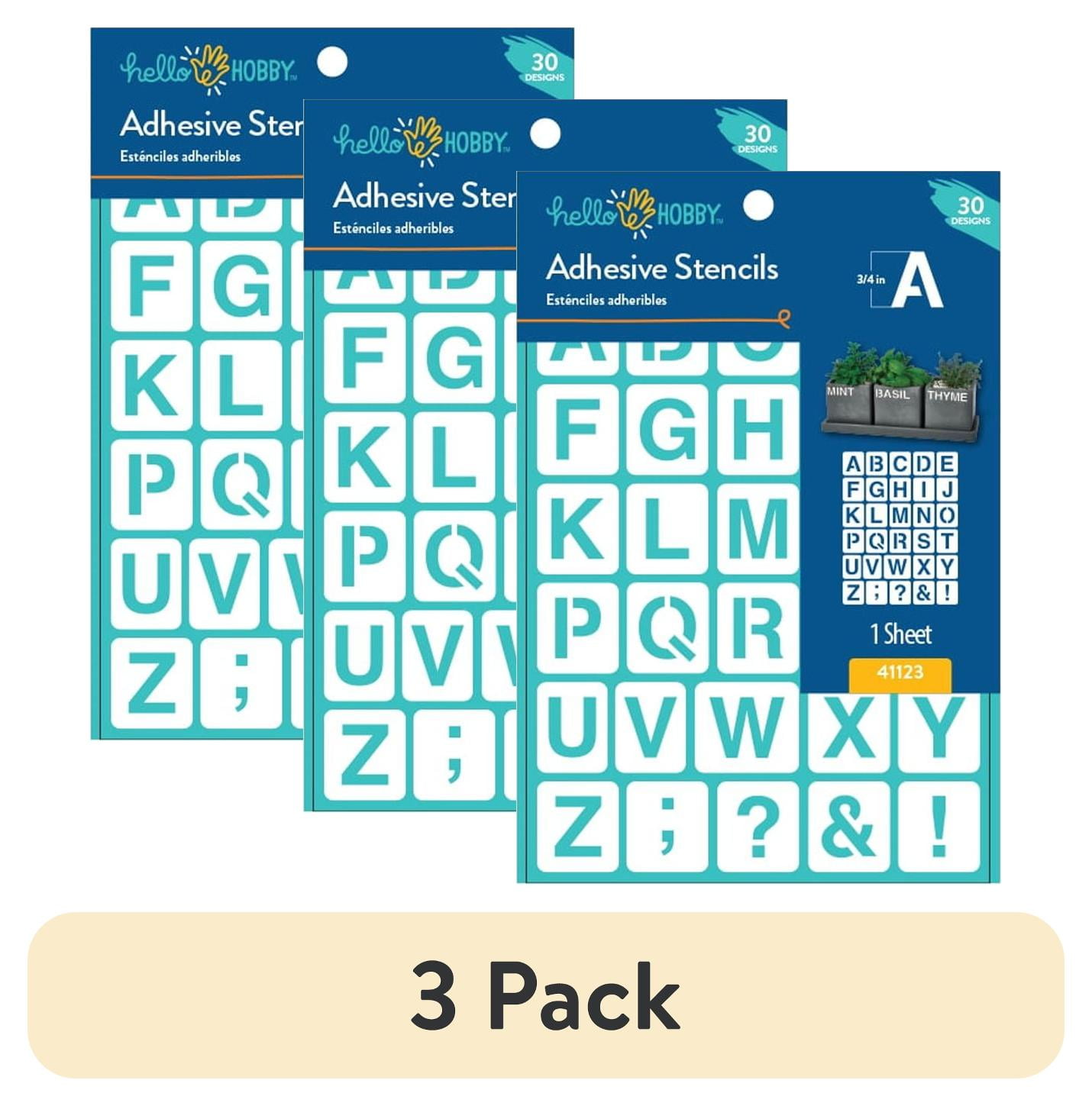 (3 pack) Hello Hobby 0.75" Letter Stencil (30 Pieces)