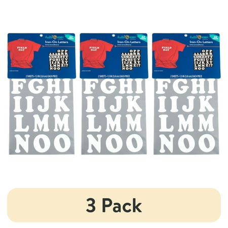 (3 pack) Hello Hobby 1.5 " White Cooper Iron-On Letters, 42 Pieces A-Z