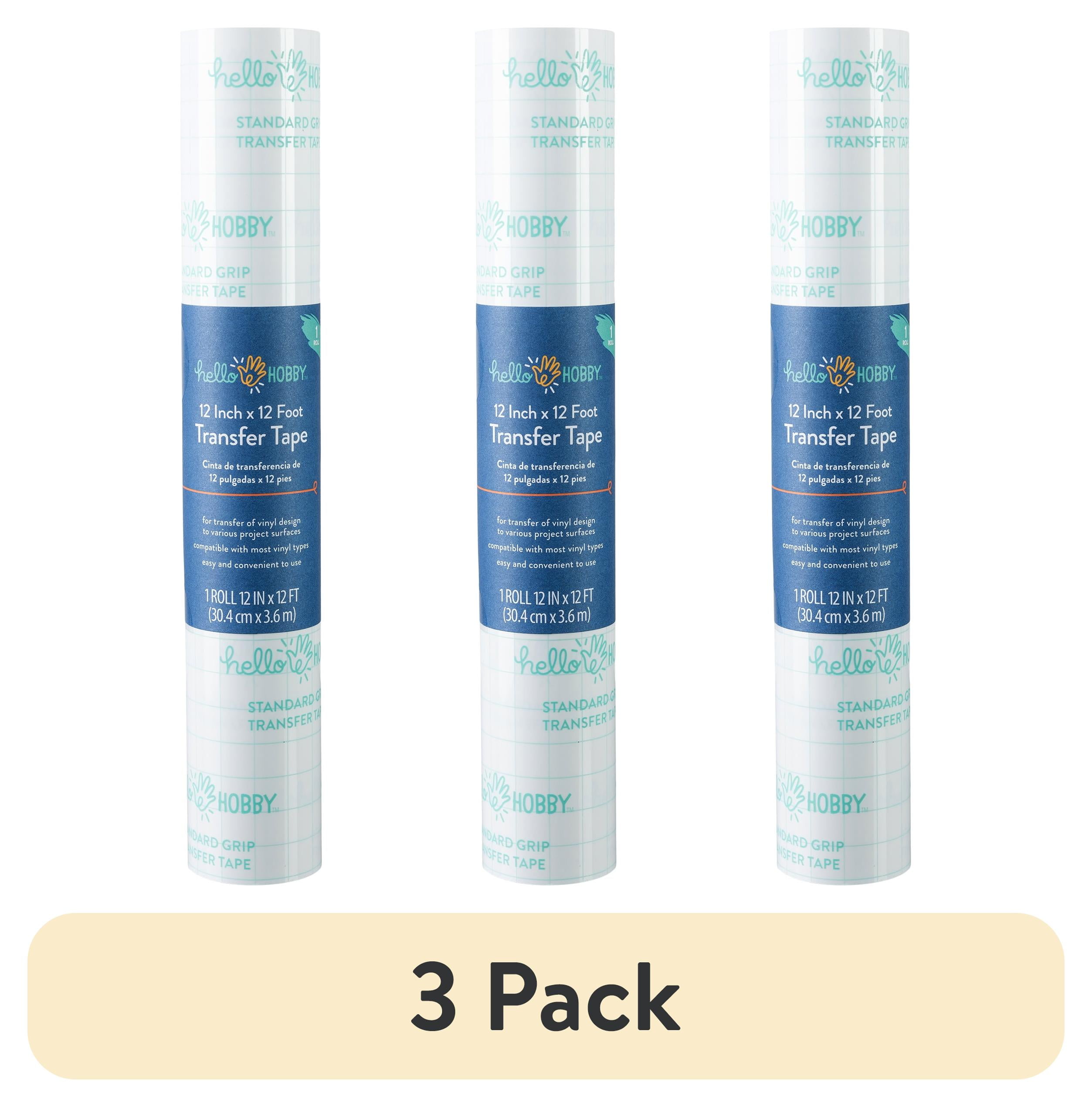 (3 pack) Hello Hobby 12" x 12' Clear Transfer Tape Roll