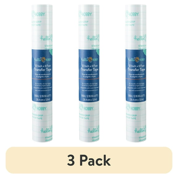 (3 pack) Hello Hobby 12" x 6' Clear Transfer Tape Roll